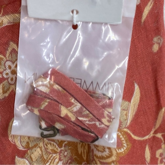 Zimmermann NWT Soft Red Paisley Linen Veneto Dress with Optional Straps Size 6 - Picture 6 of 9